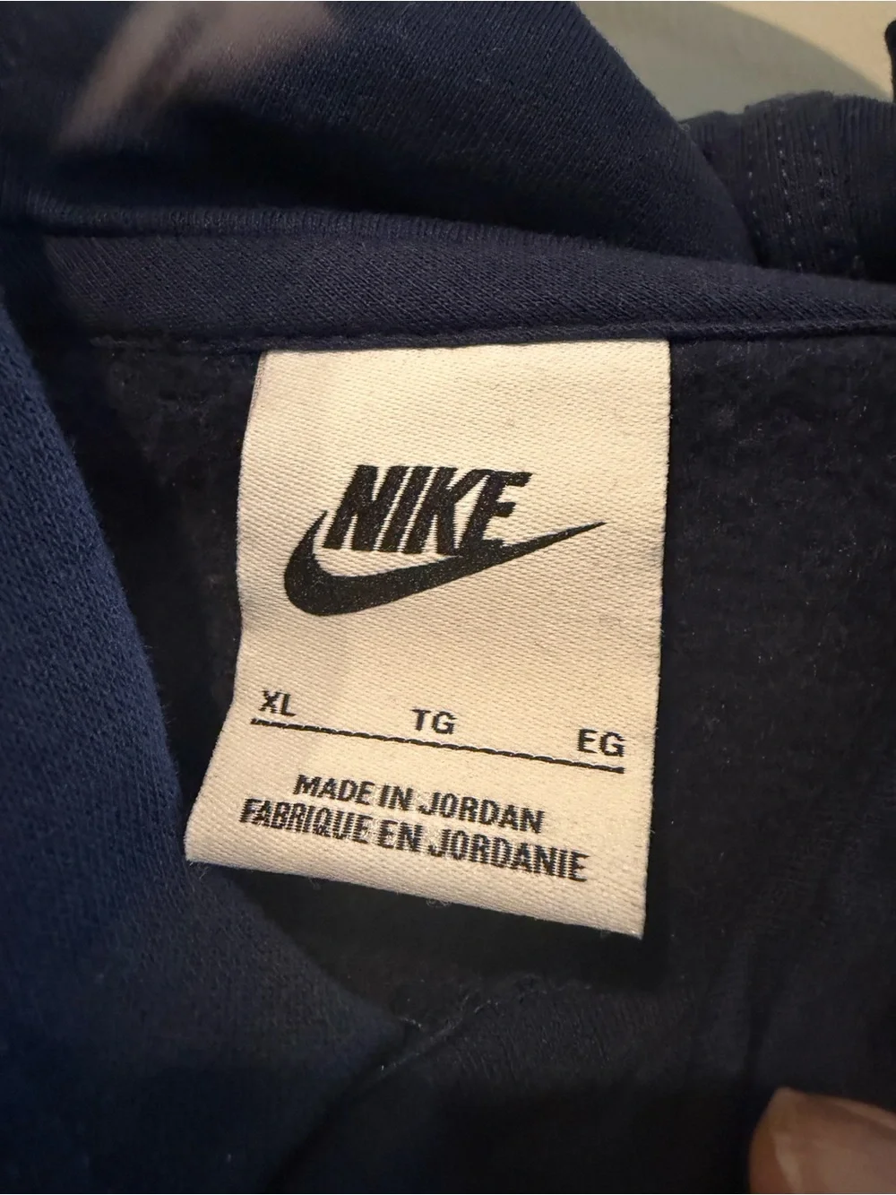 Nike Kids Navy Blue Hoodie with White Swoosh